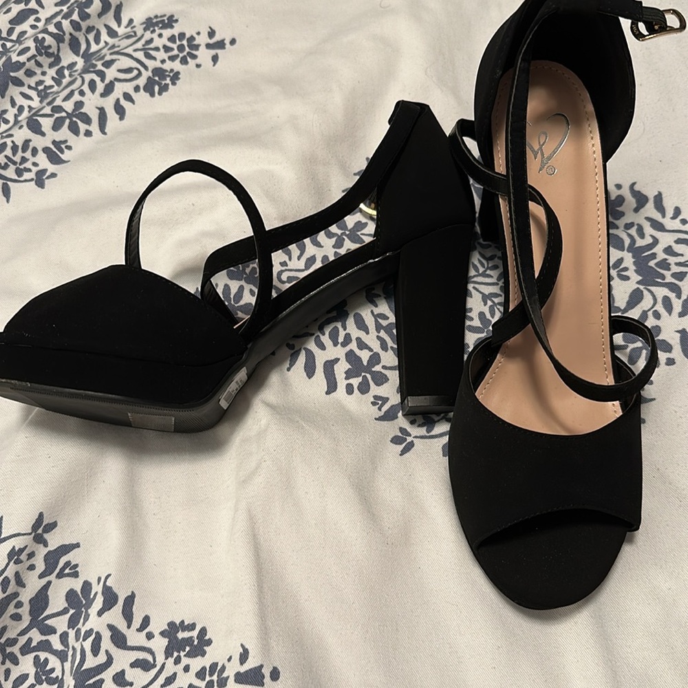 Woman Within Black Strappy Heels 9